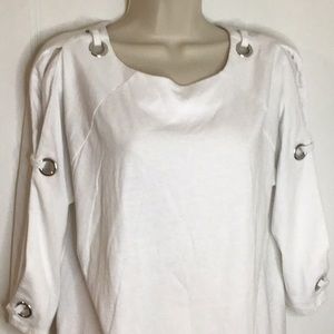 White cotton tee.